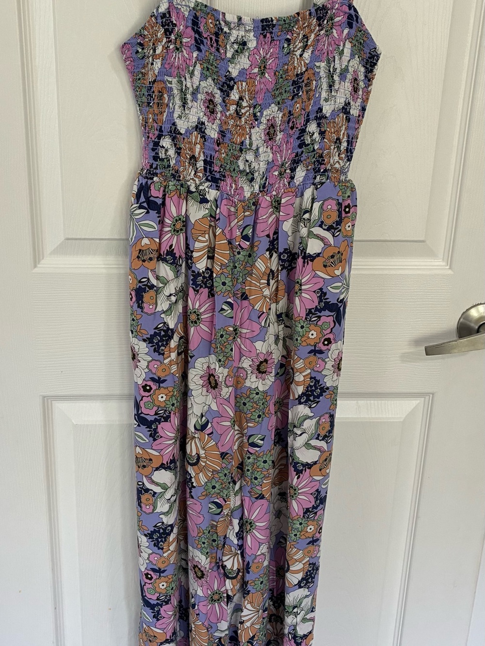 Dokotoo Floral Smocked Wide Leg Jumpsuit Size M